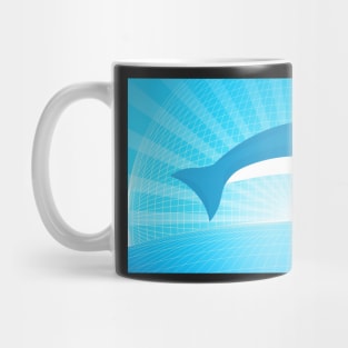 Dolphin Leaping In Front Of Grid Balls Mug